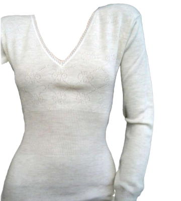 Women's underwear shirt, wool blend, long sleeves, v-neck Gicipi 155 - CIAM Centro Ingrosso Abbigliamento
